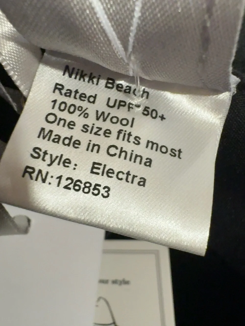 Nikki Beach Electra Black Wool Western Hat UPF 50+ Adjustable NWT